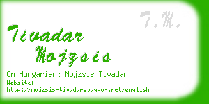 tivadar mojzsis business card